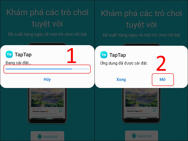 Mở ứng dụng sau khi đã cài đặt xong